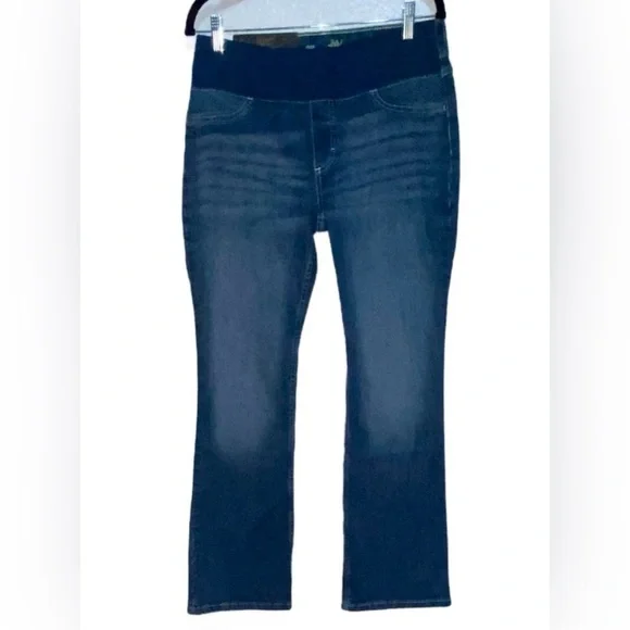 WRANGLER BOOT CUT DENIM JEANS MATERNITY RETRO MID RISE PANTS COWGIRL BABY SIZE 7 - Picture 7 of 9